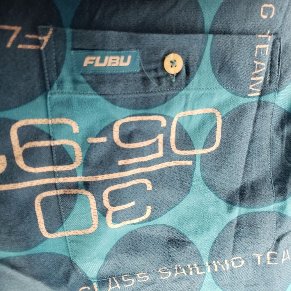 Fubu World Class Sailing Team Button Up Shirt Sho… - image 3
